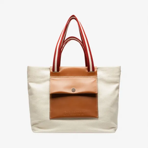 巴利/Bally 自然色织物面料托特包 6229866