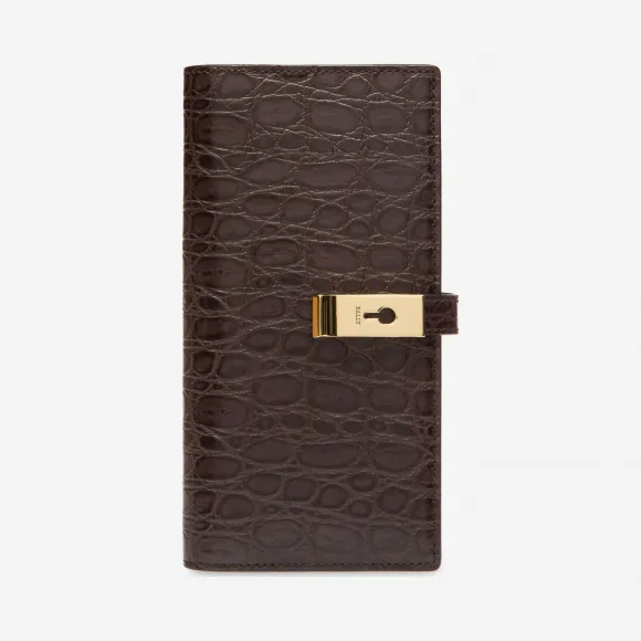 巴利/Bally 深酒红色小牛皮长款钱夹 6230019