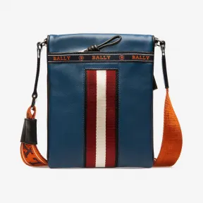 巴利/Bally 男士蓝色纯色牛皮斜挎包 6231828