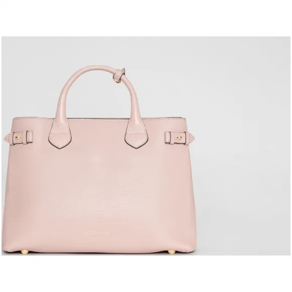 博百利/Burberry 女士 The Banner - 中号 House 格纹拼皮革班纳手袋 (浅兰花色) 40236941