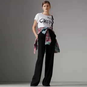 博百利/Burberry 女士 炸鱼薯条印花棉质 T 恤衫 (白色) 40723351