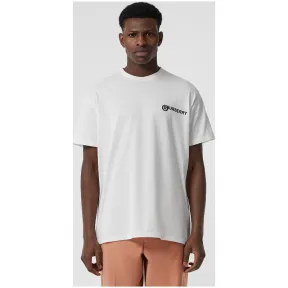 博百利/Burberry 男士 徽标印花棉质宽松 T 恤衫 (白色)  45587661