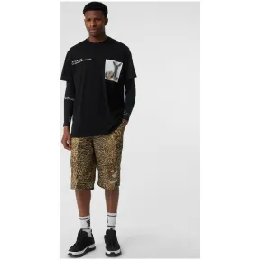 博百利/Burberry 男士 蒙太奇印花棉质宽松 T 恤衫 (黑色) - 男士  45588071