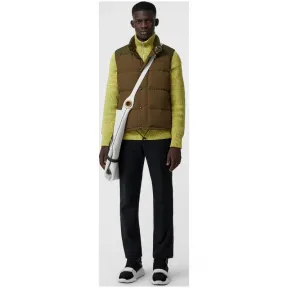 博百利/Burberry 男士 典藏绣标羽绒背心 (橄榄色) - 男士  80040791