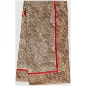 博百利/Burberry 男士 Horseferry 印花丝棉混纺大号方巾 (米色)  80132841