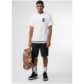 博百利/Burberry 男士 专属标识图案棉质宽松 T 恤衫 (白色) - 男士  80174851