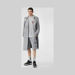 博百利/Burberry 男士 专属标识图案棉质宽松 T 恤衫 (浅麻灰) 80174951