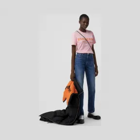 博百利/Burberry 女士 徽标印花棉质 T 恤衫 (蜜糖粉红) 80218611