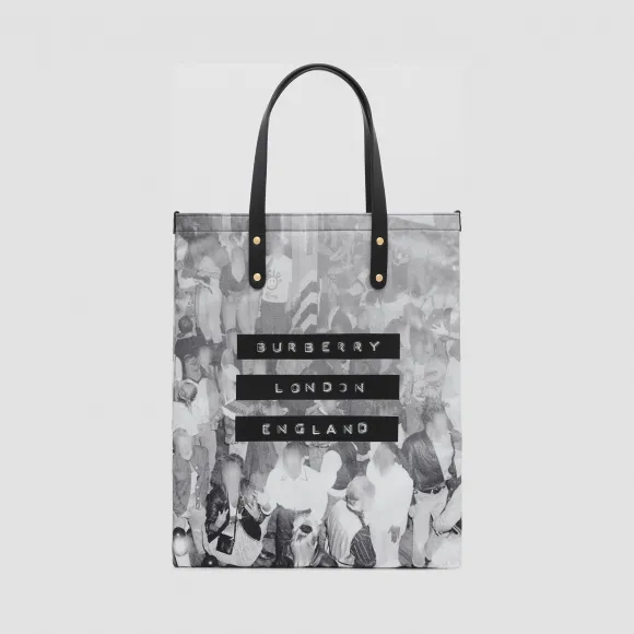 博百利/Burberry 男士 Rave 印花尼龙托特包 (黑色)  80223641