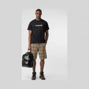 博百利/Burberry 男士 Kingdom 印花棉质 T 恤衫 (黑色) 80223721