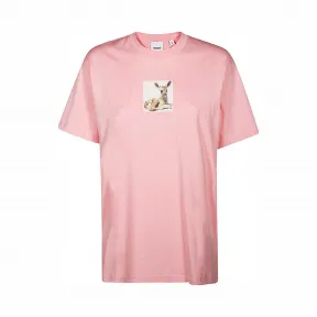 博百利/Burberry 鹿印花棉质 T 恤衫 (糖果粉红) - 女士  80246521