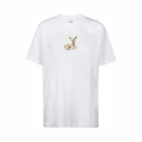 博百利/Burberry 鹿印花棉质 T 恤衫 (白色) - 女士  80246531