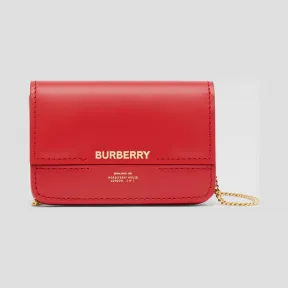 博百利/Burberry 双色皮革卡片夹（含链条背带） (红色)  80250361
