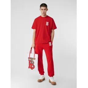 博百利/Burberry 专属标识图案棉质宽松 T 恤衫 (亮红色) - 男士  80255031