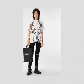 博百利/Burberry 独角兽印花棉质宽松 T 恤衫 (白色) - 女士  80273471