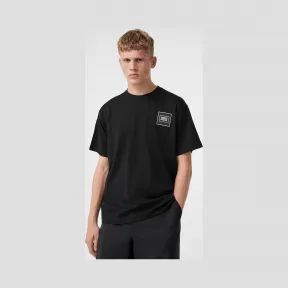 博百利/Burberry 徽标嵌花棉质 T 恤衫 (黑色) - 男士  80289431