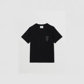 博百利/Burberry 专属标识装饰棉质 T 恤衫 (黑色) 80479511