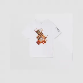 博百利/Burberry Thomas 泰迪熊印花棉质 T 恤衫 (白色) 80498201
