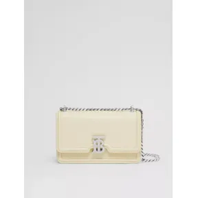 博百利/Burberry TB 迷你专属标识皮革链条锁扣包 (浅香草色) - 女士 80522321