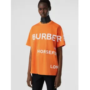博百利/Burberry Horseferry 印花棉质宽松 T 恤衫 (亮橘色) - 女士 80546521