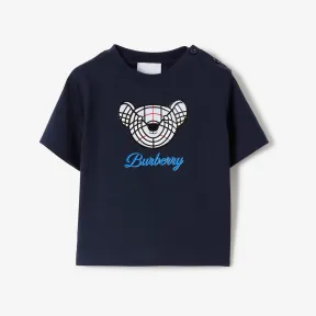 博百利/Burberry Thomas 泰迪熊装饰棉质 T 恤衫 (深炭蓝色) 80622631