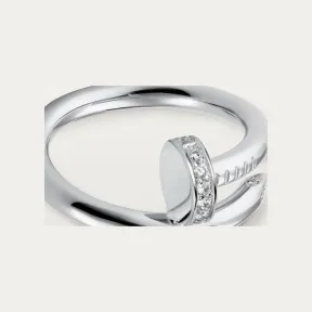 卡地亚/Cartier B4092700 - Juste un Clou戒指 经典款 镶嵌钻石 18K白金 - 白金 钻石