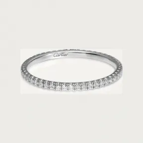 卡地亚/Cartier B4210400 - Etincelle de Cartier戒指 宽1.5毫米 铺镶钻石 18K白金 - 白金 钻石
