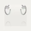 卡地亚/Cartier B8301431 - Juste un Clou圈形耳环 小号款 铺镶钻石 18K白金 - 白金 钻石
