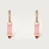 卡地亚/Cartier B8301447 - Les Berlingots de Cartier垂坠式耳环 半铺镶钻石 18K玫瑰金 - 玫瑰金 粉色玉髓 石榴石 钻石。