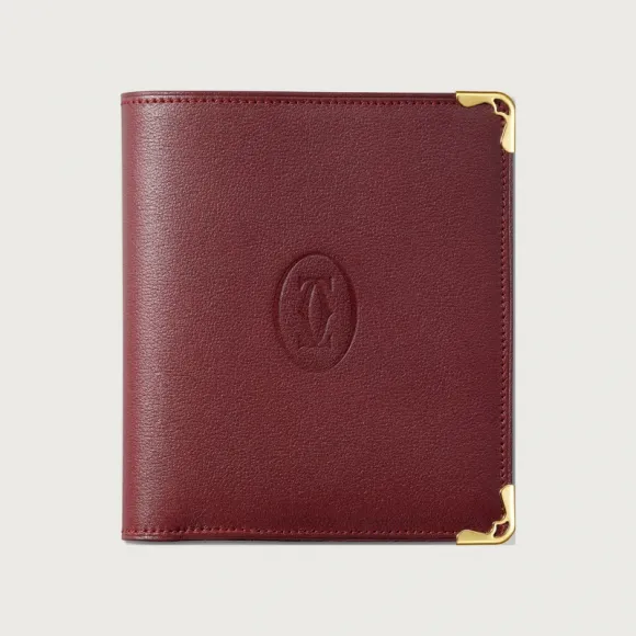 卡地亚/Cartier L3001364 - Must de Cartier多层皮夹 酒红色 小牛皮 - 酒红色小牛皮 金色饰面