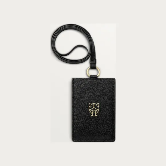 卡地亚/Cartier L3002047 Panthère de Cartier猎豹系列小皮具 卡片夹 黑色 黑色鳄鱼皮 白金 缟玛瑙 钻石 