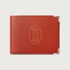 卡地亚/Cartier L3002088 Must de Cartier系列小皮具 短夹 赤陶色小牛皮 