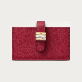 卡地亚/Cartier L3002187 - Trinity系列风琴式卡片夹 酒红色 小牛皮 - 红宝石色粒纹小牛皮 镀金、镀钯和镀玫瑰金饰面