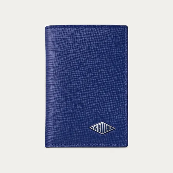 卡地亚/Cartier L3002205 - Cartier Losange系列4信用卡皮夹 蓝色 小牛皮 - 墨色粒纹小牛皮