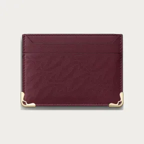 卡地亚/Cartier L3002522 - Must de Cartier系列双层卡片夹  酒红色 小牛皮 - 酒红色镂空雕纹标识小牛皮 镀金饰面