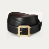 卡地亚/Cartier L5000596 - Santos de Cartier皮带 黑色和棕色 牛皮 - 黑色牛皮 镀金装饰搭扣