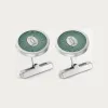 卡地亚/Cartier OG000885 - Double C de Cartier袖扣 - 纯银 绿色亮漆 镀钯饰面