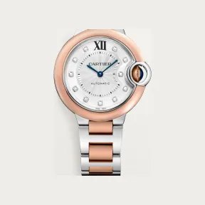 卡地亚/Cartier W3BB0021 - Ballon Bleu de Cartier卡地亚蓝气球腕表 33毫米 精钢色 - 玫瑰K金 自动上链 - 33毫米 自动上链机械机芯 18K玫瑰金与精钢 钻石