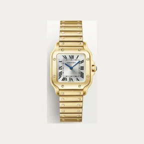 卡地亚/Cartier WGSA0107 - Santos de Cartier腕表 小号 18K黄金 石英 - 小号表款 石英机芯 黄金 可替换式金属表链与皮表带