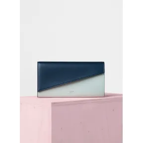 思琳/Celine  Frame中号钢铁蓝和翠玉绿双色光滑小羊皮多功能翻盖包 109073AZ9.07EF