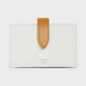 思琳/Celine 女士 双色粒面小牛皮风琴褶卡包 10B693BRU.01IO