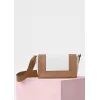 思琳/Celine  Frame中号褐色和荧光白双色亮泽光滑小牛皮手袋 180263AQO.04TO