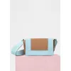 思琳/Celine  Frame中号泳池蓝和褐色双色亮泽光滑小牛皮手袋 180263AQO.06PT