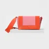思琳/Celine  Frame中号橙色和艳粉色双色亮泽光滑小牛皮手袋 180263AQO.20BV
