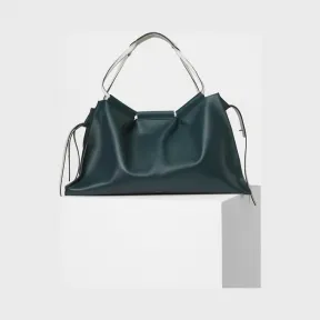 思琳/Celine  SloutchyTote大号深绿色亮泽天然小牛皮桶包 180333APU.31ER