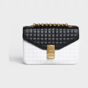 思琳/Celine 女士 C BAG中号双色绗缝小牛皮肩背包 187253BFD.01WB