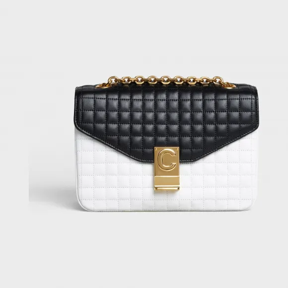 思琳/Celine 女士 C BAG中号双色绗缝小牛皮肩背包 187253BFD.01WB