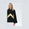 思琳/Celine  黑色垂顺感人造丝针织长袖拉链上衣 20CX07602.38NO