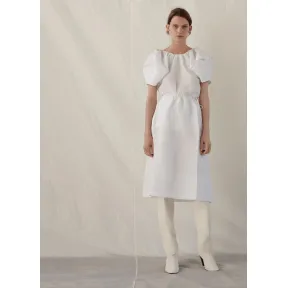 思琳/Celine  白色柔软人造丝和亚麻帆布半身裙 22O907630.01BC