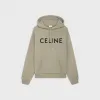 思琳/Celine 男士 棉质抓毛CELINE连帽衫 - kaki / black 2Y321670Q.02KC